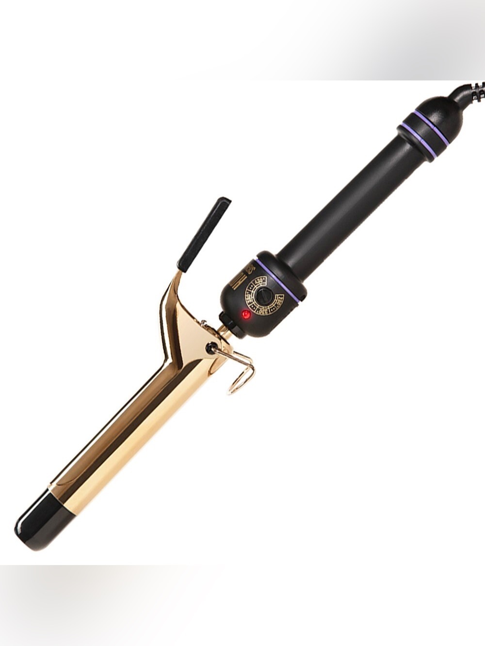 Gold Barrel Curling Iron with Black Handle - Women’s Hair Tool